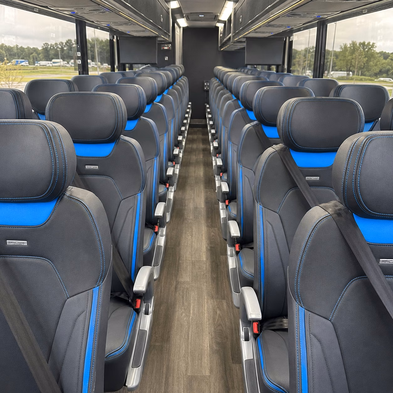 56 passenger charter bus inside
