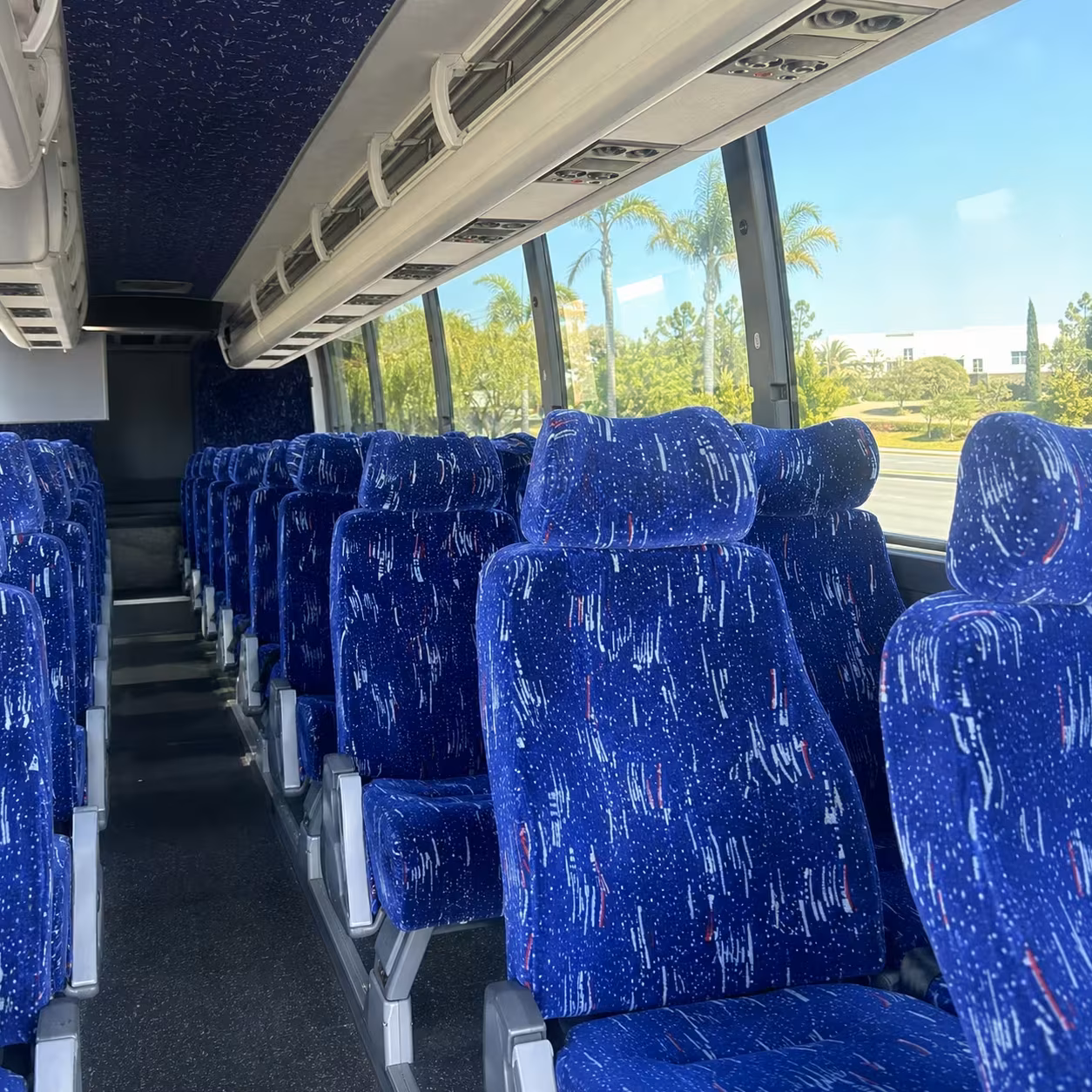 56 passenger charter bus interior