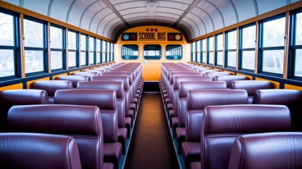 school bus rental interior san jose